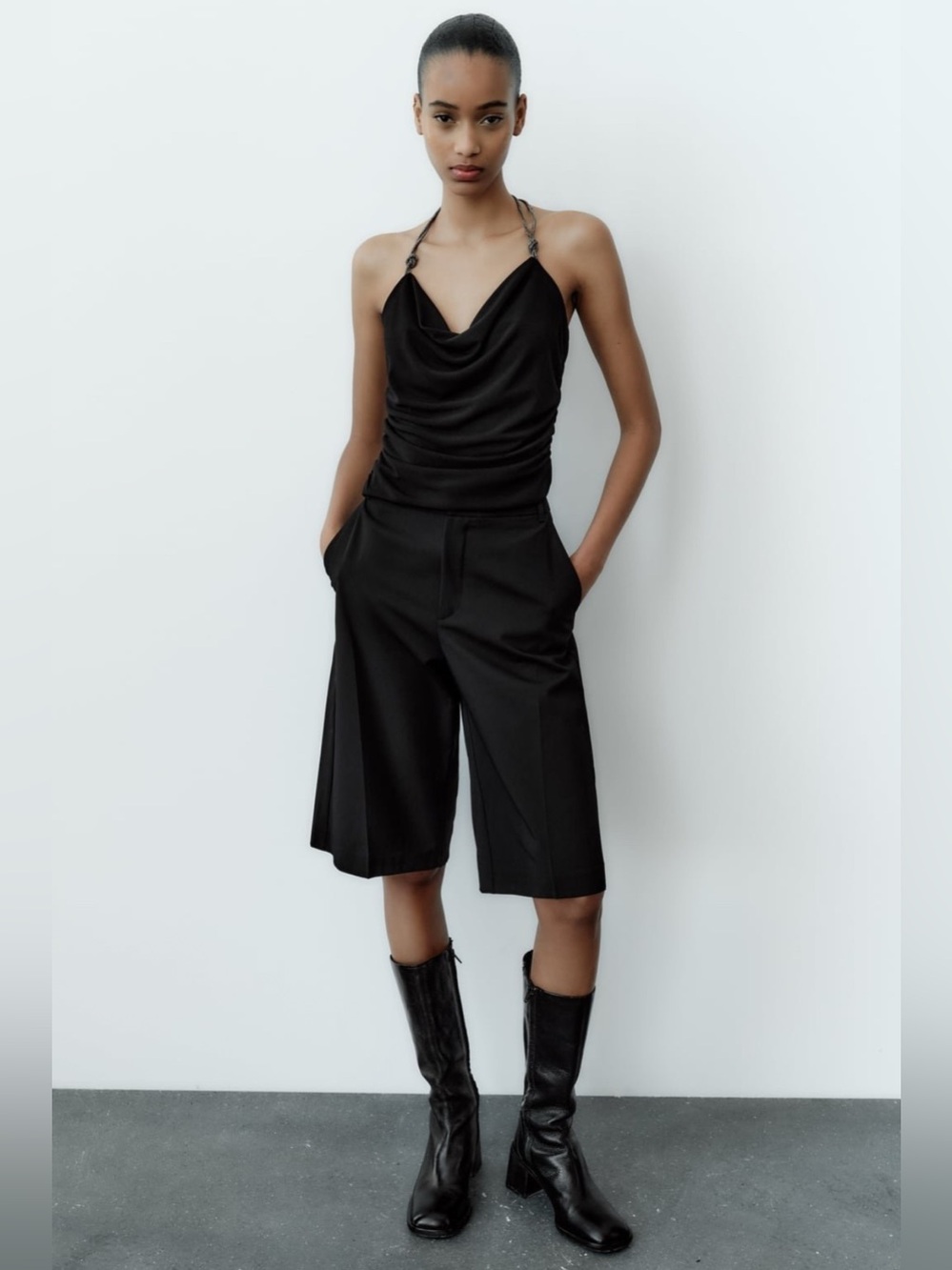 ZARA Jewel Strap Draped Top - Picture 2 of 10